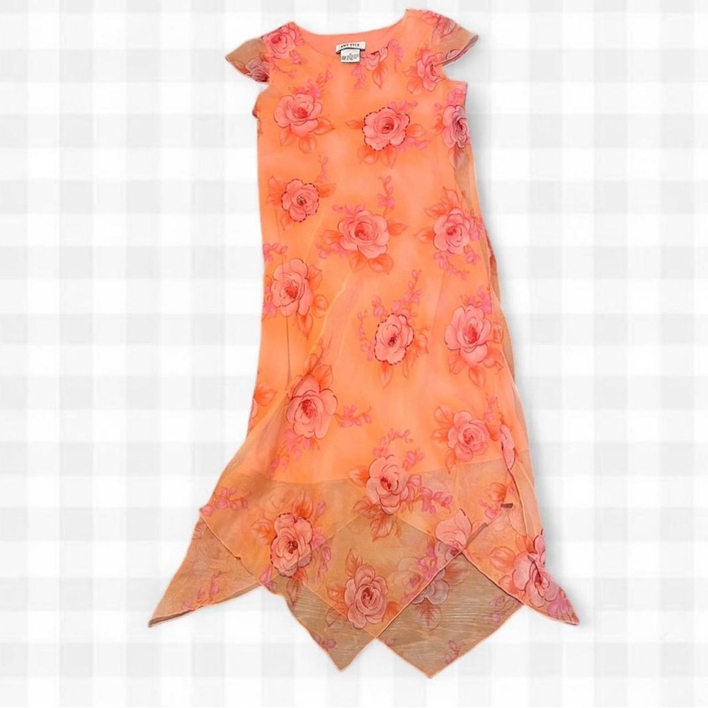 Amy Byer beaded floral pink fairy dress